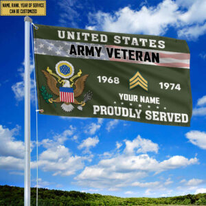 Premium US Army Grommet Flag VPVC105501, Custom Name, Rank, Year, Gifts For Army Veteran, Best Gifts On Father's Day, Armed Forces Day, Independence Day, Veterans Day. 1 1741934891510.jpg
