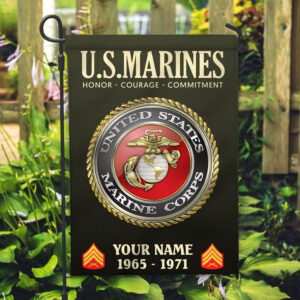 USMC Flag VPVC112211, Custom Name, Rank, Year, Gift For Marine Veteran, American Flag, Patriotic Flag, Garden Flag, House Flag 2 1743151373566.jpg