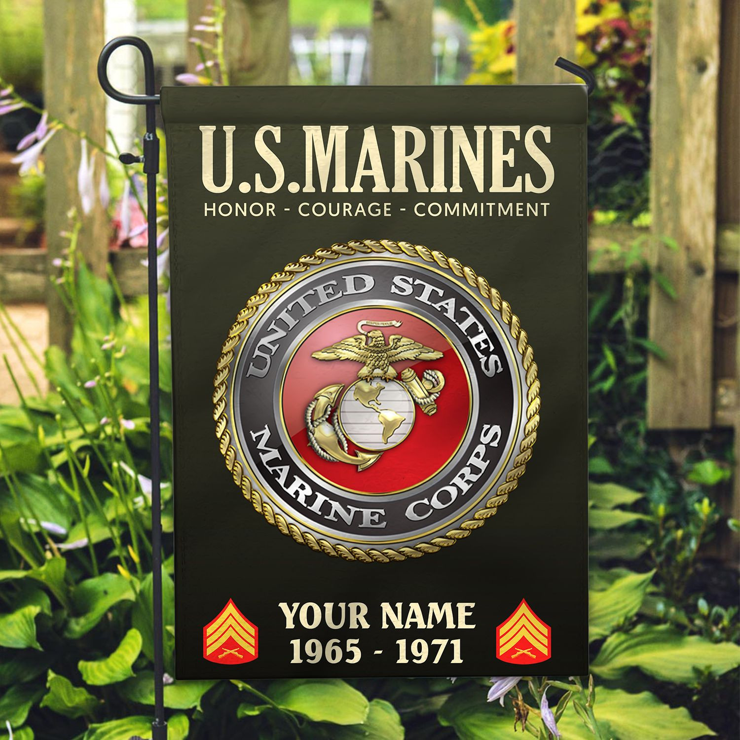 USMC Flag VPVC112211, Custom Name, Rank, Year, Gift For Marine Veteran, American Flag, Patriotic Flag, Garden Flag, House Flag USMC Flag VPVC112211, Custom Name, Rank, Year, Gift For Marine Veteran, American Flag, Patriotic Flag, Garden Flag, House Flag
