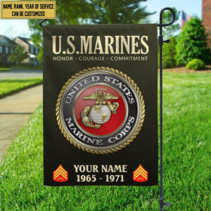 USMC Flag VPVC112211, Custom Name, Rank, Year, Gift For Marine Veteran, American Flag, Patriotic Flag, Garden Flag, House Flag 3 1743151373577.jpg