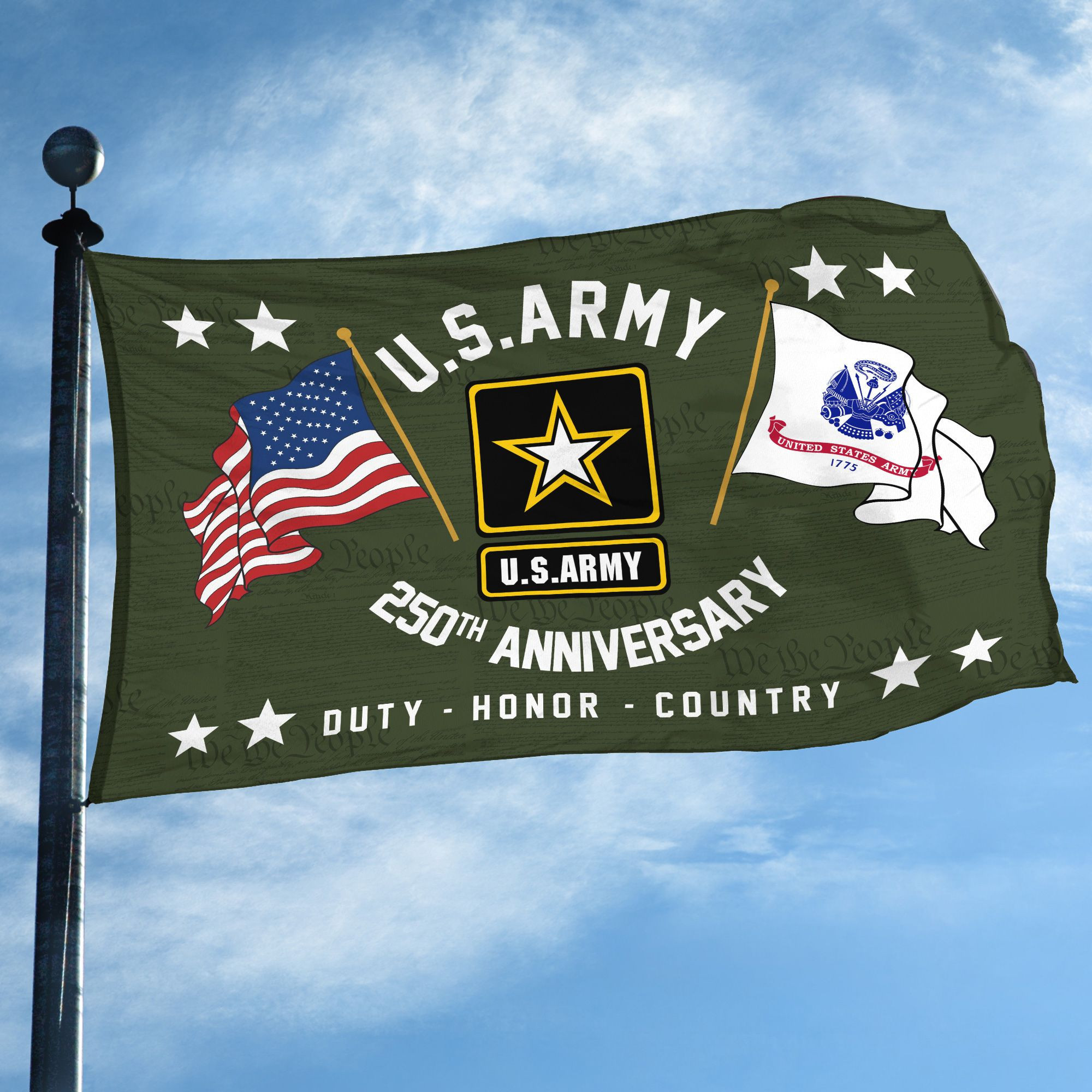 Premium 250th Anniversary Of The Army Grommet Flag VPVC120048, Gifts For Army Veteran, Best Gifts On Father’s Day, Veterans Day. Premium 250th Anniversary Of The Army Grommet Flag VPVC120048, Gifts For Army Veteran, Best Gifts On Father’s Day, Veterans Day.