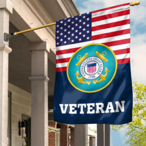 Premium USCG Veteran Flag VPVC111905, Custom Name, Rank, Year, Gift For Coast Guard Veteran, American Flag, Patriotic Flag, Garden Flag, House Flag, Gifts On Father’s Day, Independence Day, Veterans Day.
