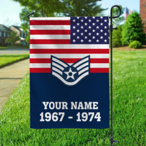 Premium USAF Veteran Flag VPVC111912, Custom Name, Rank, Year, Gift For Air Force Veteran, American Flag, Patriotic Flag, Garden Flag, House Flag, Gifts On Father's Day, Independence Day, Veterans Day. 3 1743146573425.jpg