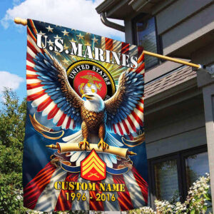 Premium Custom Name, Rank USMC Flag VPVC110303, Gift For Marine Veteran, American Flag, Patriotic Flag, Garden Flag, House Flag, Best Gifts On Father's Day, Independence Day, Veterans Day. 1 1742973470231.jpg