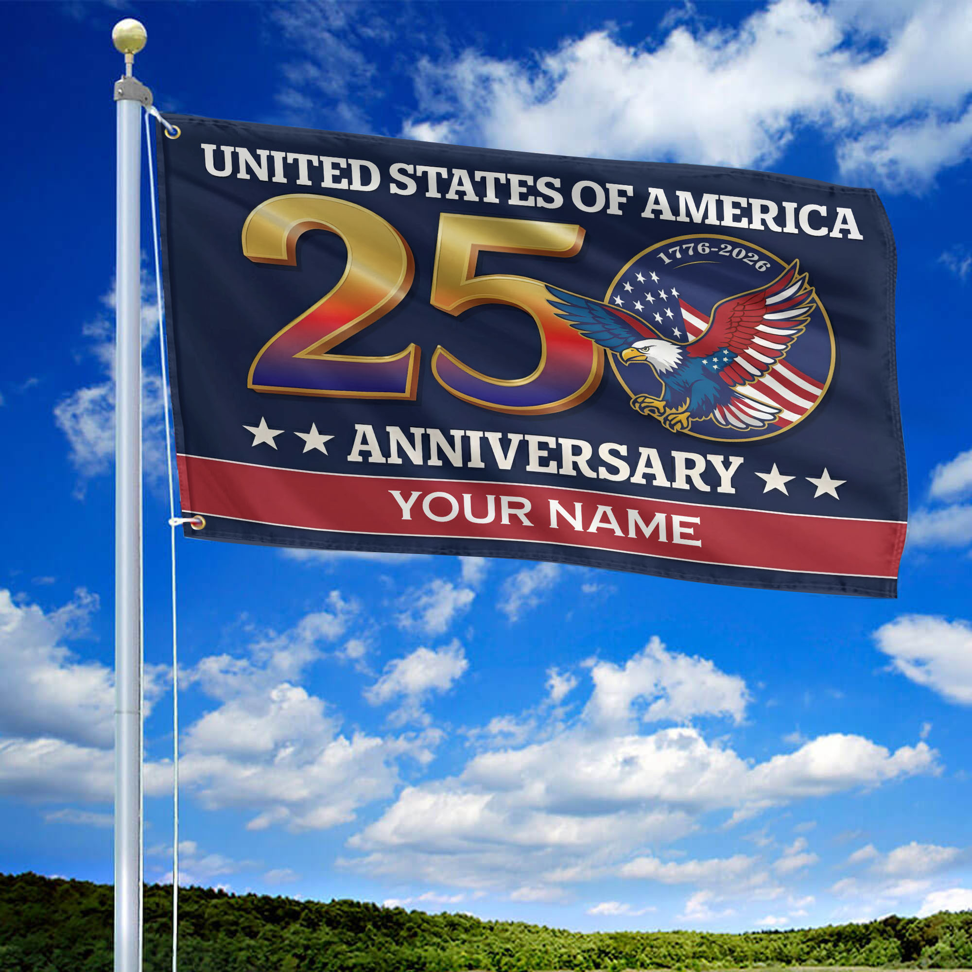 Premium Custom America 250th Anniversary Grommet Flag VPVC120091, America 250th Flag, America 250th Birthday, Best Gifts On Independence Day, Veterans Day. Premium Custom America 250th Anniversary Grommet Flag VPVC120091, America 250th Flag, America 250th Birthday, Best Gifts On Independence Day, Veterans Day.