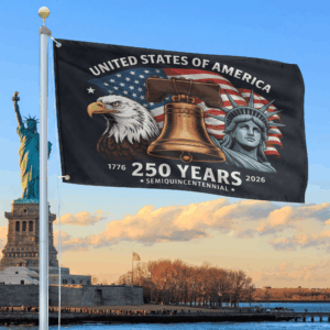 Premium America 250th Anniversary Grommet Flag VPVC120177, America 250th Flag, America 250th Birthday, Best Gifts On Independence Day, Veterans Day.