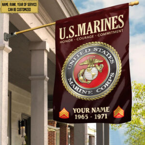 USMC Flag VPVC112203, Custom Name, Rank, Year, Gift For Marine Veteran, American Flag, Patriotic Flag, Garden Flag, House Flag 1 1743151322639.jpg