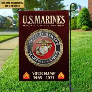 USMC Flag VPVC112203, Custom Name, Rank, Year, Gift For Marine Veteran, American Flag, Patriotic Flag, Garden Flag, House Flag 3 1743151322629.jpg