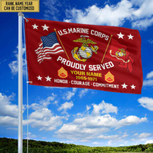 USMC Personalized American Flag, Gift For Him Military, Marine Veteran Grommet Flag VPVC101803 1 1716362332130.jpg
