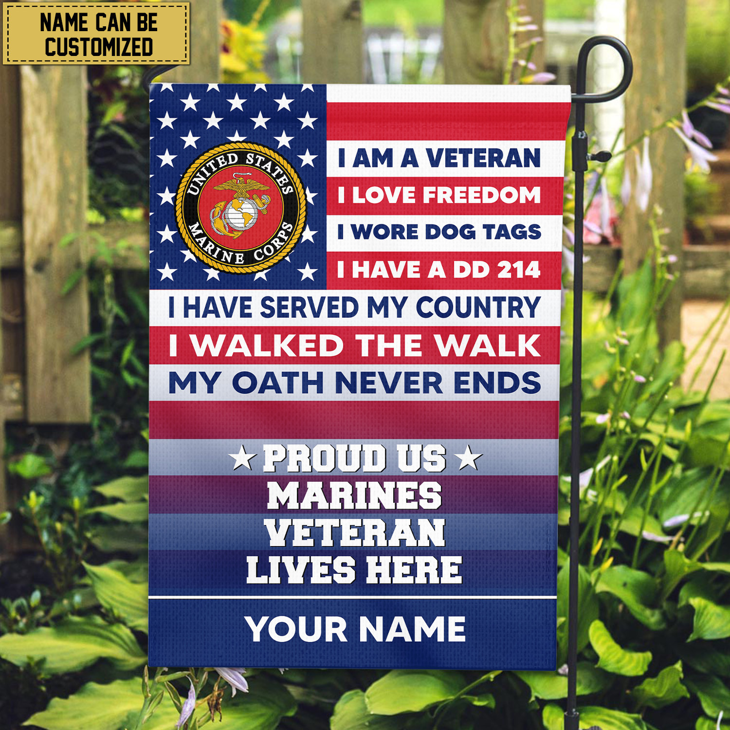 USMC Personalized American Flag, Gift For US Military Veteran, US Marine Veteran Grommet Flag, Garden Flag, House Flag VPVC102903 USMC Personalized American Flag, Gift For US Military Veteran, US Marine Veteran Grommet Flag, Garden Flag, House Flag VPVC102903