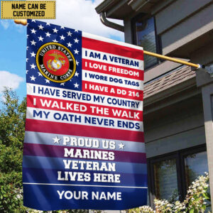 USMC Personalized American Flag, Gift For US Military Veteran, US Marine Veteran Grommet Flag, Garden Flag, House Flag VPVC102903 2 1716371762606.jpg