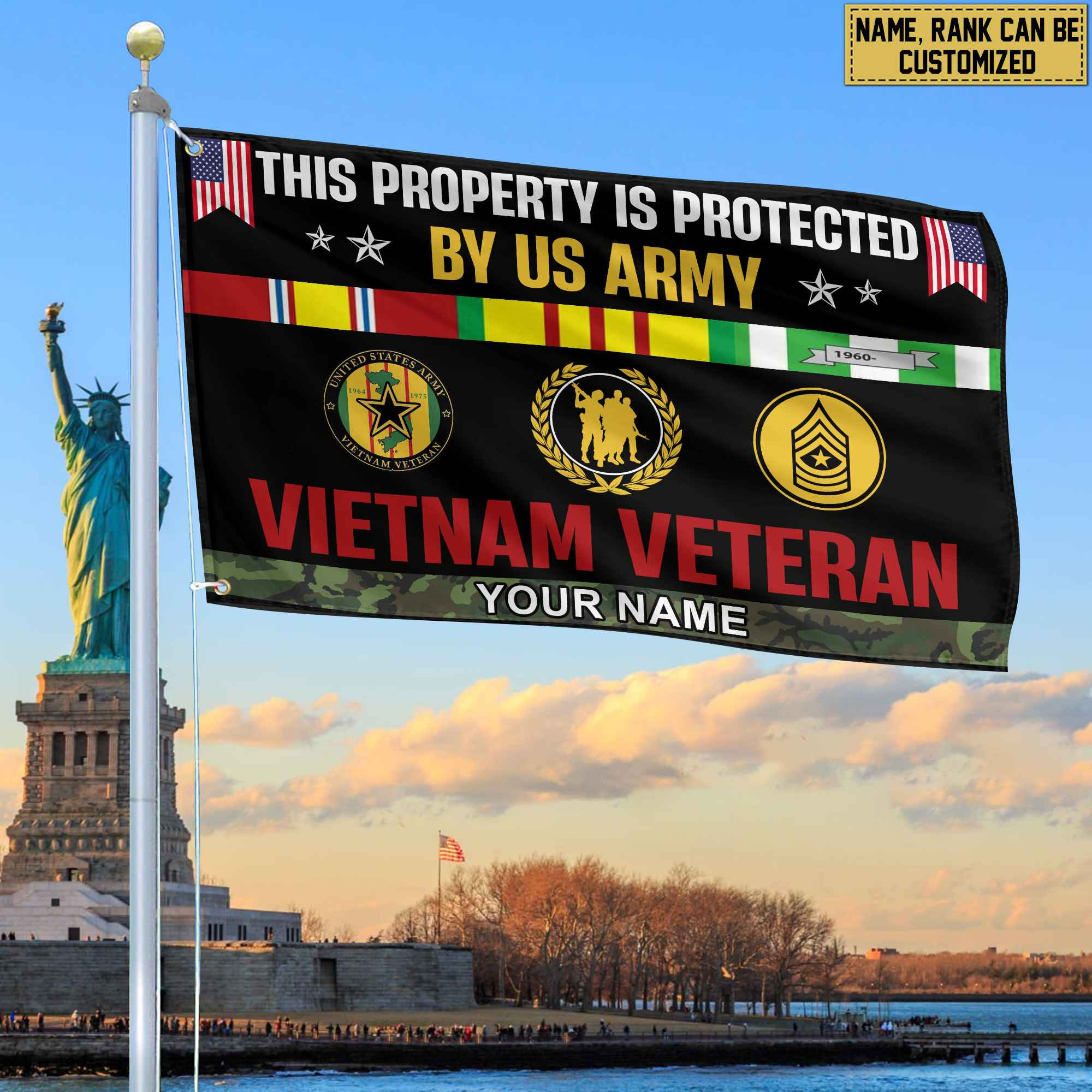Vietnam Veteran Personalized American Flag, Gift For Vn Veteran, US Veteran Grommet Flag, Garden Flag, House Flag VPVC103606 Vietnam Veteran Personalized American Flag, Gift For Vn Veteran, US Veteran Grommet Flag, Garden Flag, House Flag VPVC103606