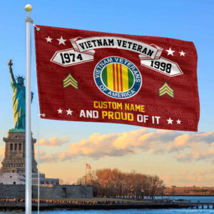 Unique Custom Name, Rank, Year Vietnam Veteran Grommet Flag VPVC107006, Gifts For Vietnam Veteran, Gifts For Dad, For Husband, Best Gifts On Father’s Day, Independence Day, Veterans Day.