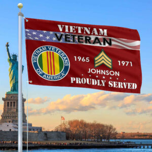 Premium Vietnam Veteran Grommet Flag VPVC109406, Custom Name, Rank, Year, Gifts For Vietnam Veteran, Best Gifts On Father’s Day, Armed Forces Day, Independence Day, Veterans Day.