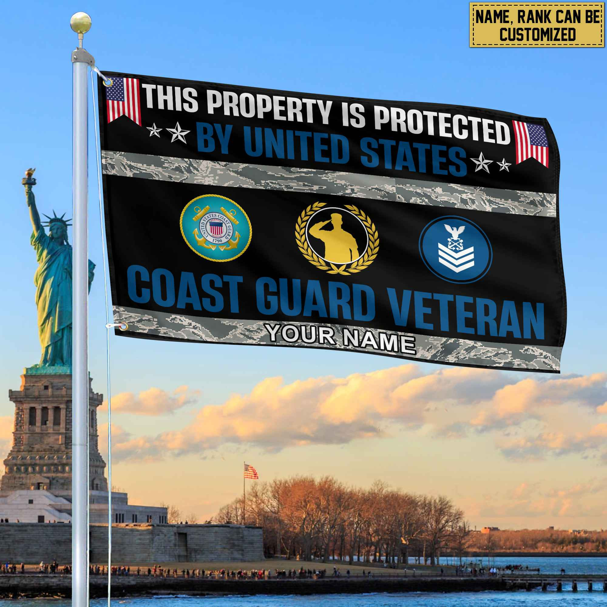 USCG Veteran Personalized American Flag, Gift For Coast Guard Veteran, US Veteran Grommet Flag, Garden Flag, House Flag VPVC103605 USCG Veteran Personalized American Flag, Gift For Coast Guard Veteran, US Veteran Grommet Flag, Garden Flag, House Flag VPVC103605