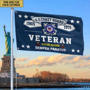 Premium Personalized USCG Veterans Grommet Flag, Gift For Coast Guard Veteran, Gift For Veterans Day, Memorial Day, Father’s Day VPVC104305