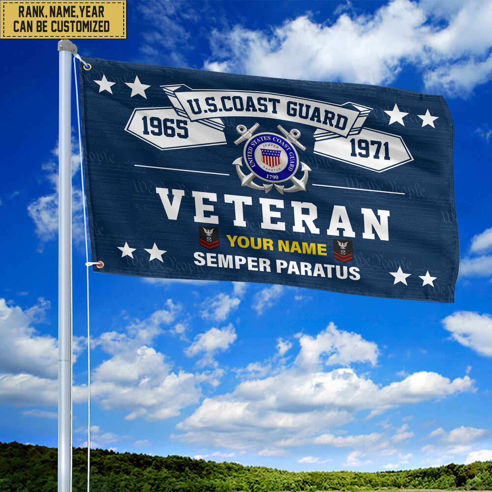 Premium Personalized USCG Veterans Grommet Flag, Gift For Coast Guard Veteran, Gift For Veterans Day, Memorial Day, Father’s Day VPVC104305 Premium Personalized USCG Veterans Grommet Flag, Gift For Coast Guard Veteran, Gift For Veterans Day, Memorial Day, Father’s Day VPVC104305