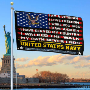 Premium US Navy Veteran Grommet Flag Gift For Veterans Day, Father’s Day, Memorial Day VPVC100102