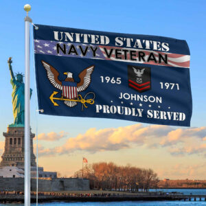 Premium US Navy Grommet Flag VPVC109402, Custom Name, Rank, Year, Gifts For Navy Veteran, Best Gifts On Father’s Day, Armed Forces Day, Independence Day, Veterans Day.