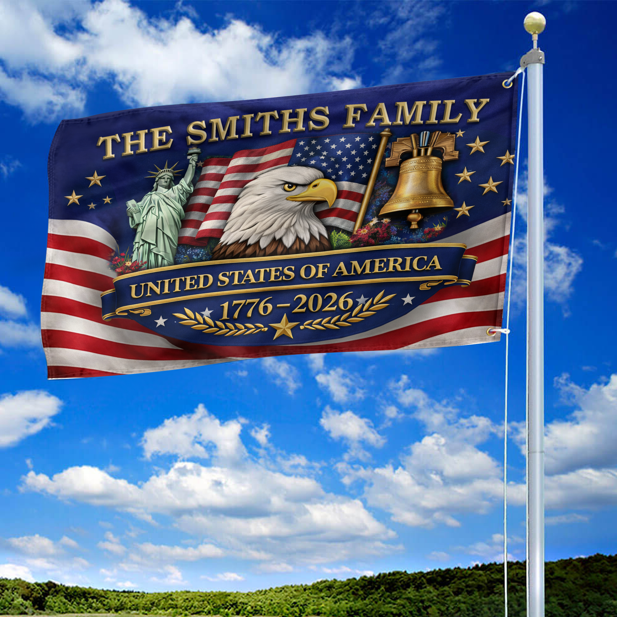 Premium Custom America 250th Anniversary Grommet Flag VPVC120164, America 250th Flag, America 250th Birthday, Best Gifts On Independence Day, Veterans Day. Premium Custom America 250th Anniversary Grommet Flag VPVC120164, America 250th Flag, America 250th Birthday, Best Gifts On Independence Day, Veterans Day.