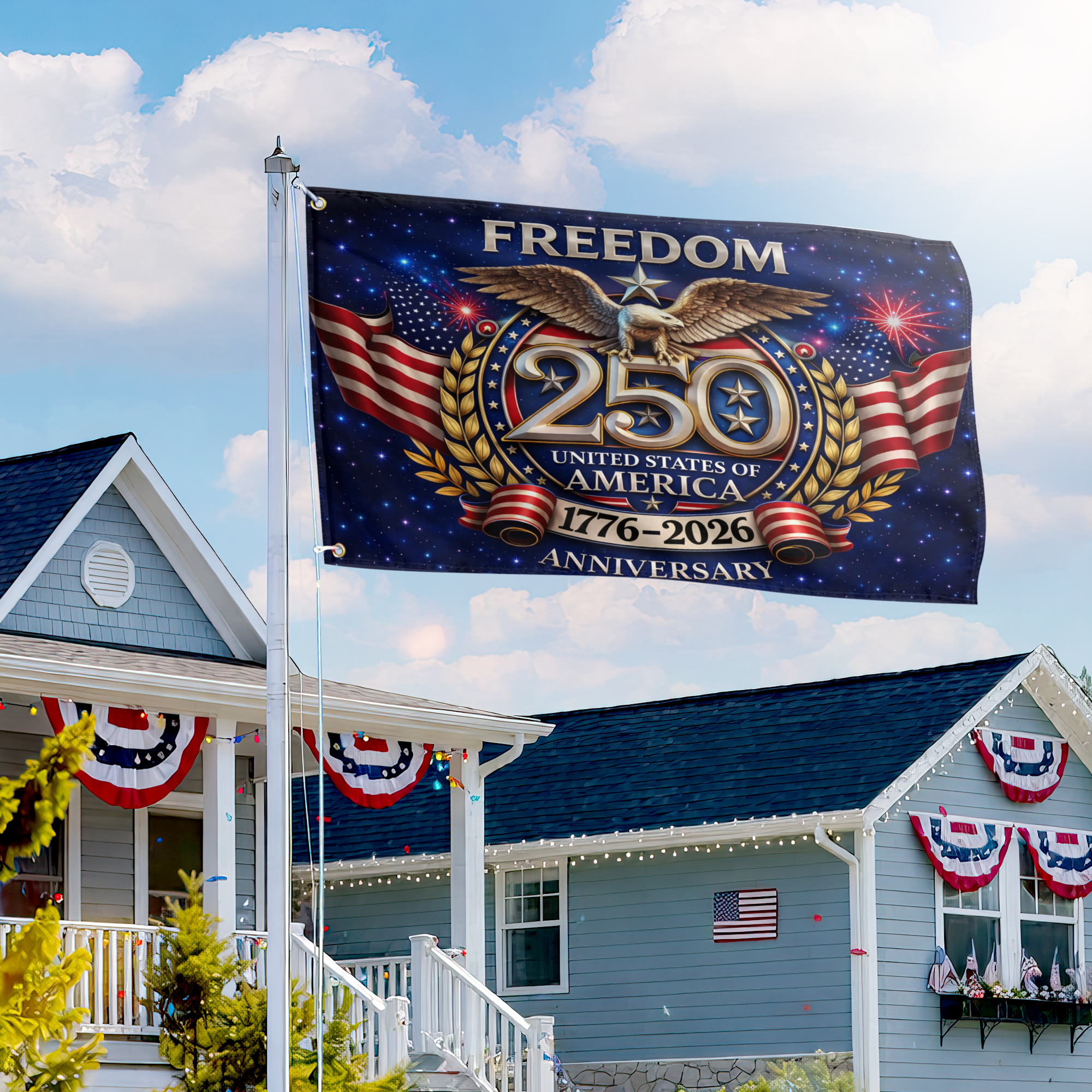Premium America 250th Anniversary Grommet Flag VPVC120169, America 250th Flag, America 250th Birthday, Best Gifts On Independence Day, Veterans Day. Premium America 250th Anniversary Grommet Flag VPVC120169, America 250th Flag, America 250th Birthday, Best Gifts On Independence Day, Veterans Day.