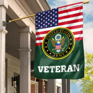 Premium US Army Veteran Flag VPVC111901, Custom Name, Rank, Year, Gift For Army Veteran, American Flag, Patriotic Flag, Garden Flag, House Flag, Gifts On Father’s Day, Independence Day, Veterans Day.