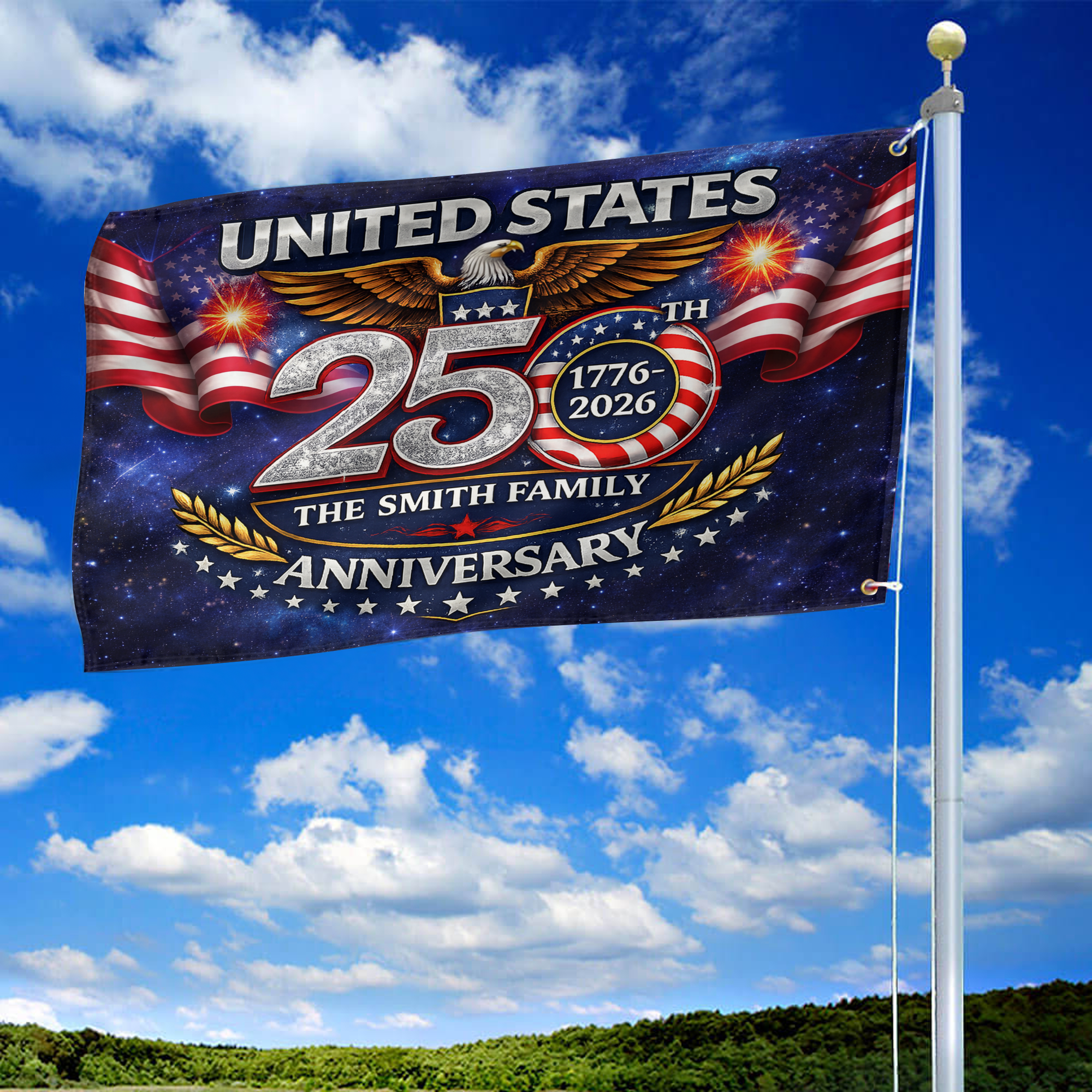 Premium Custom America 250th Anniversary Grommet Flag VPVC120159, America 250th Flag, America 250th Birthday, Best Gifts On Independence Day, Veterans Day. Premium Custom America 250th Anniversary Grommet Flag VPVC120159, America 250th Flag, America 250th Birthday, Best Gifts On Independence Day, Veterans Day.