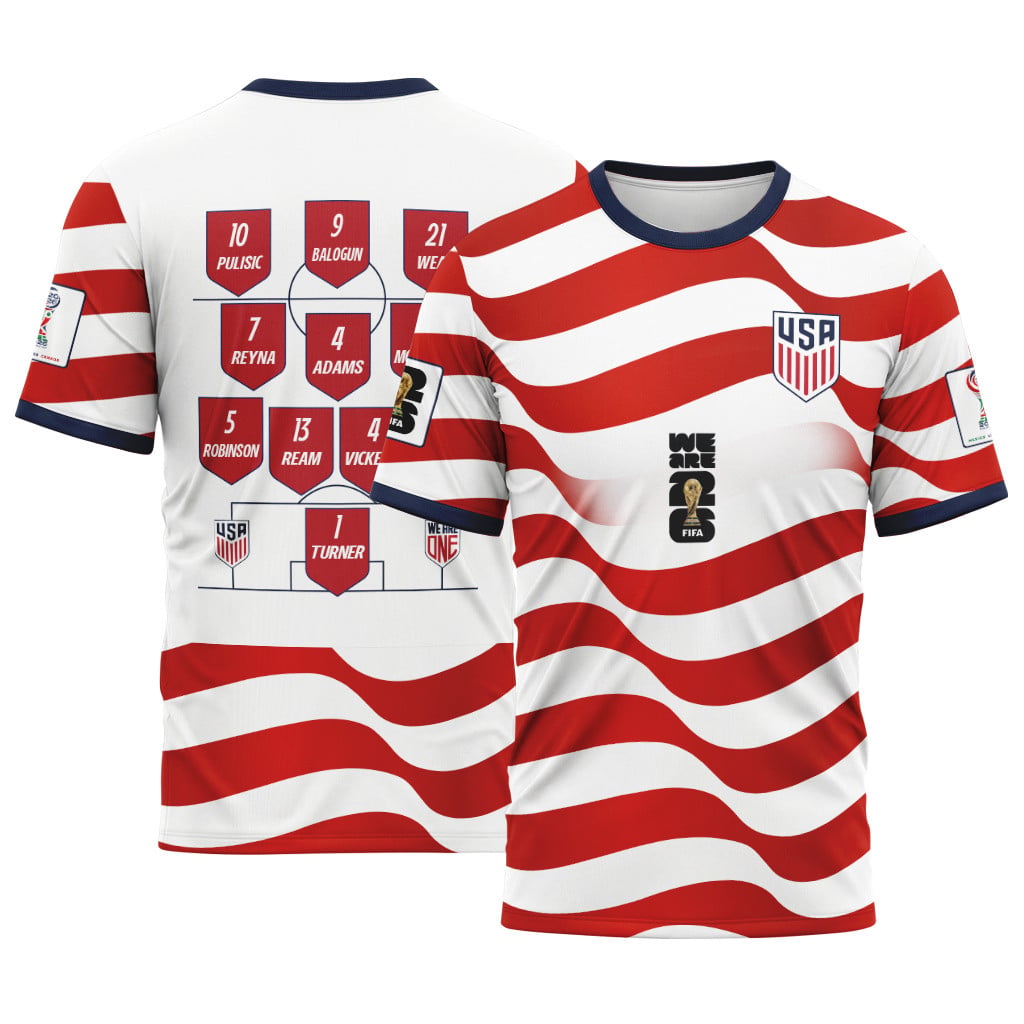 USA Starting XI World Cup 2026 Stripe AOP T-Shirt USA Starting XI World Cup 2026 Stripe AOP T-Shirt
