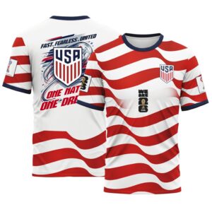 USA AOP T-Shirt One Team One Dream Home World Cup 2026