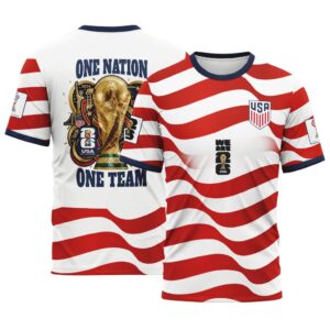 USA AOP T-Shirt World Cup 2026 One Nation One Team USA Home Version