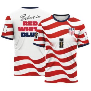 USA AOP T-Shirt Red White Blue Passion Home Edition