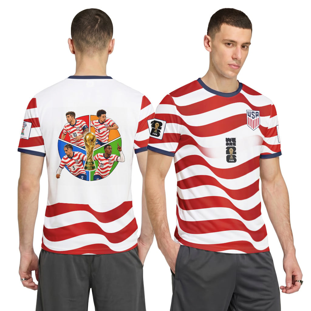 USA Soccer Stars World Cup 2026 Stripe AOP T-Shirt USA Soccer Stars World Cup 2026 Stripe AOP T-Shirt