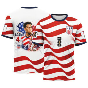 Tyler Adams 4  AOP T-Shirt  2026 USA World Cup