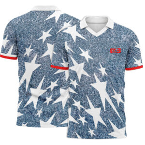 USA Retro AOP 3D V-neck Polo Shirt World Cup 2026