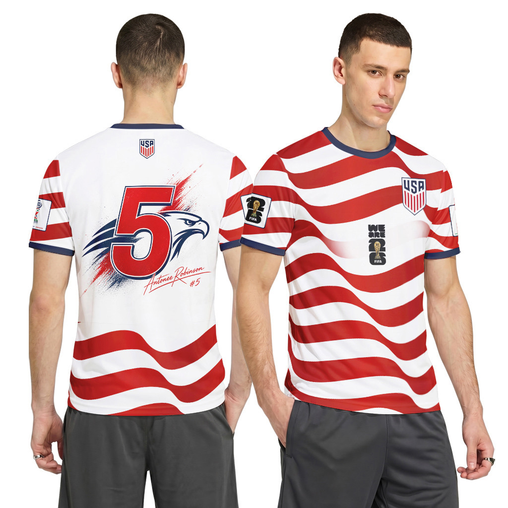 Antonee Robinson 5 USA 2026 World Cup Signature AOP T-Shirt Antonee Robinson 5 USA 2026 World Cup Signature AOP T-Shirt