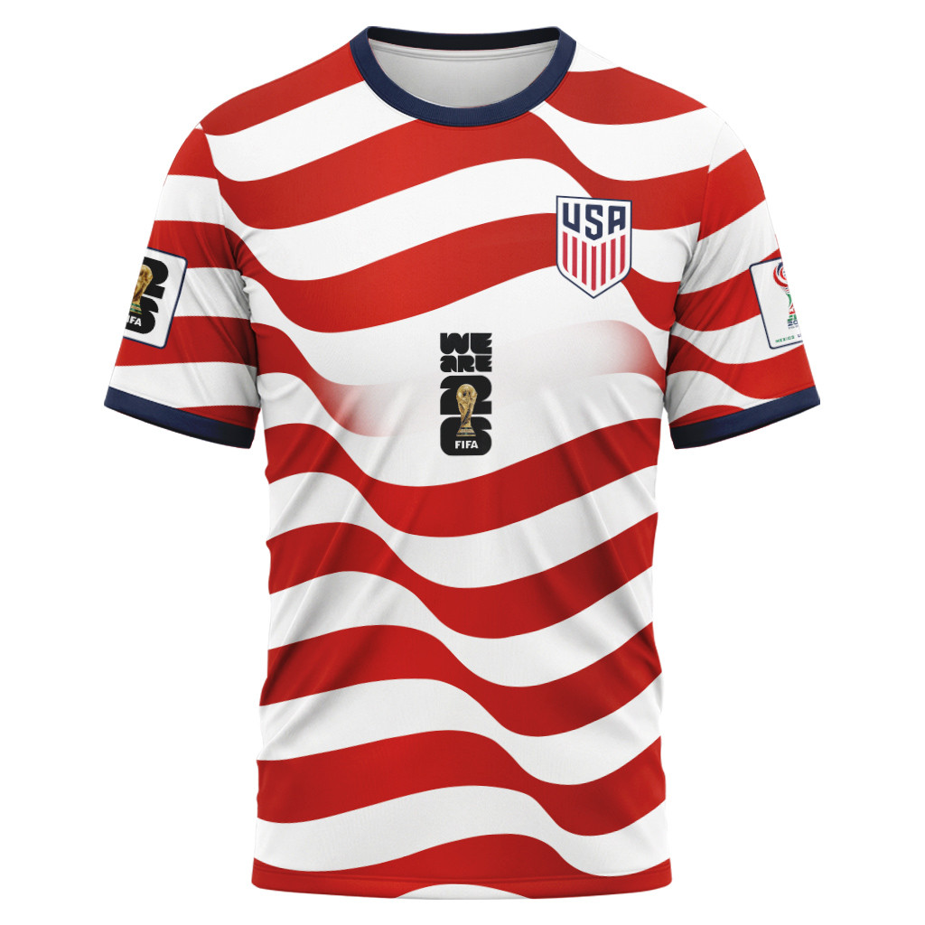 Christian Pulisic 10 USA World Cup 2026 Stripe AOP T-Shirt Christian Pulisic 10 USA World Cup 2026 Stripe AOP T-Shirt