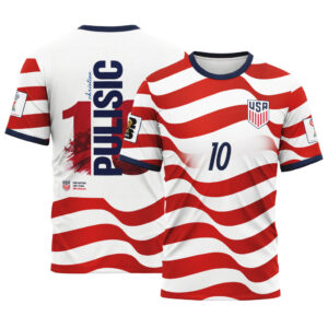 USA Pulisic AOP T-Shirt USA World Cup Fan