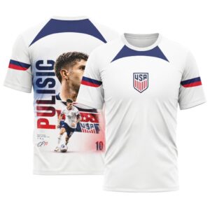 Christian Pulisic USA AOP T-Shirt Tribute White