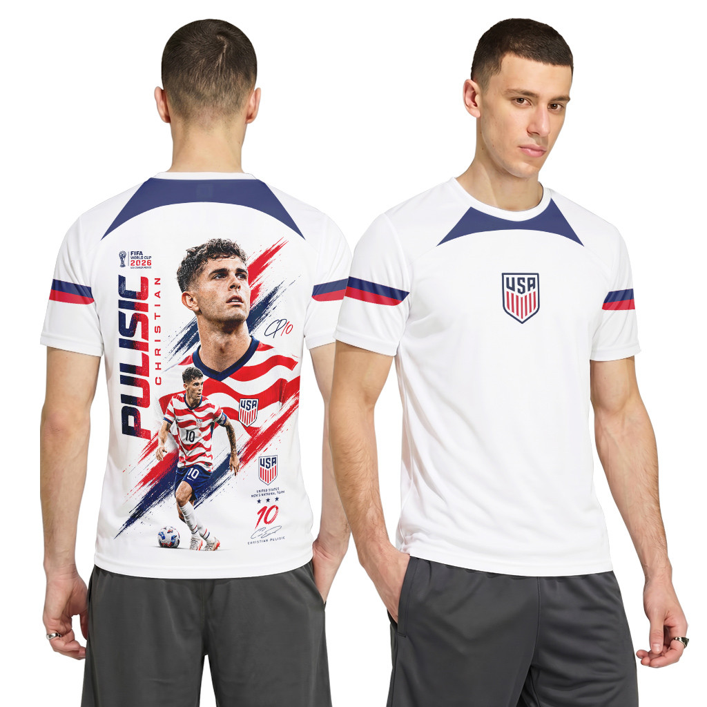 Christian Pulisic USA Captain America Graphic AOP T-Shirt Christian Pulisic USA Captain America Graphic AOP T-Shirt