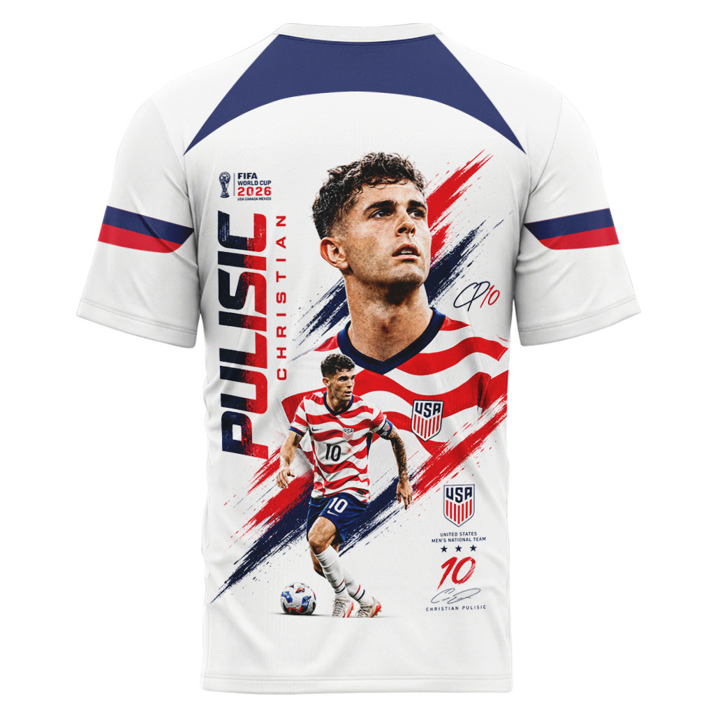 Christian Pulisic USA Captain America Graphic AOP T-Shirt Christian Pulisic USA Captain America Graphic AOP T-Shirt