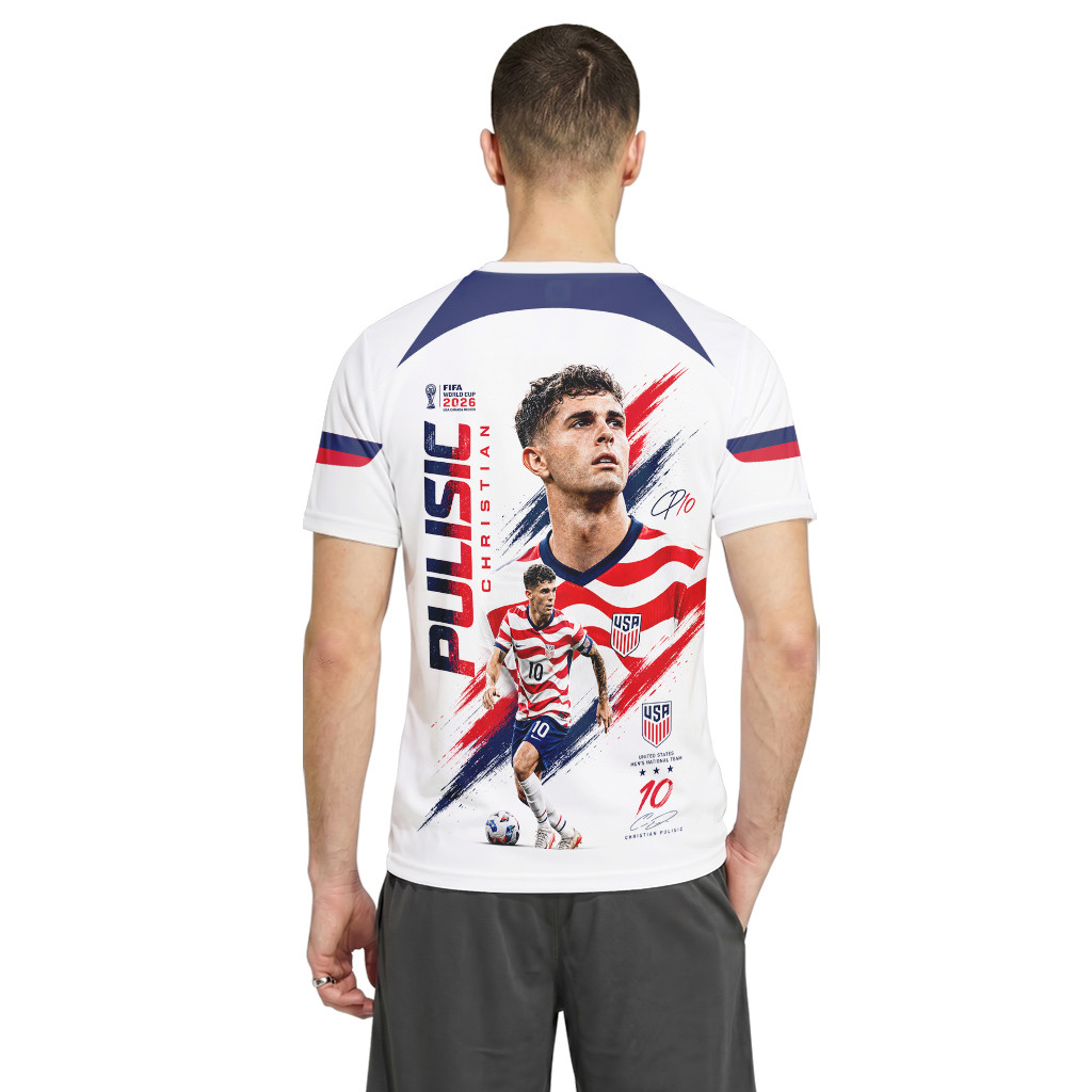 Christian Pulisic USA Captain America Graphic AOP T-Shirt Christian Pulisic USA Captain America Graphic AOP T-Shirt