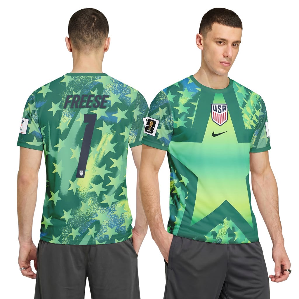 Freese 1 USA 2026 World Cup Home Goalkeeper AOP T-Shirt Freese 1 USA 2026 World Cup Home Goalkeeper AOP T-Shirt