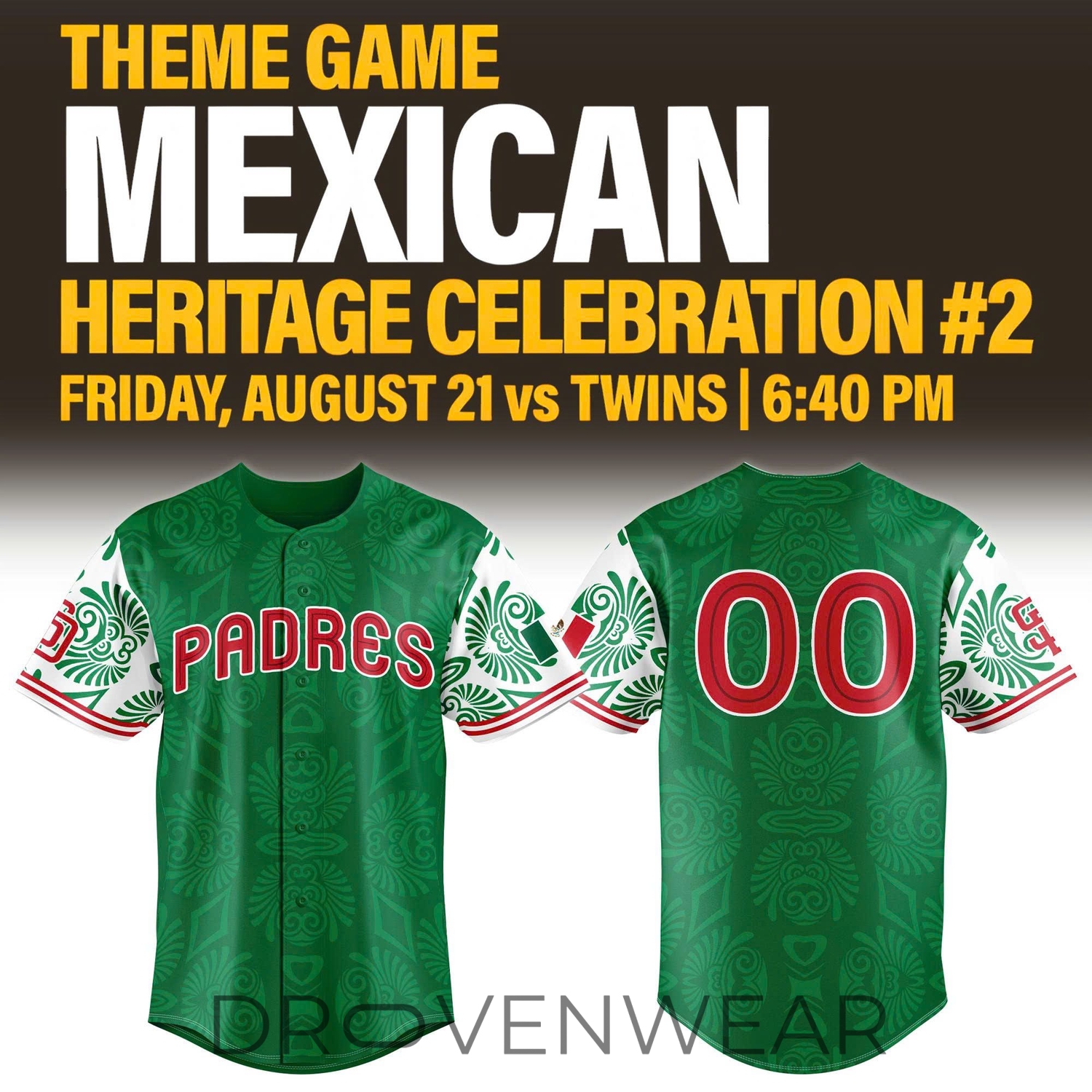 2026 Mexican Heritage Night Limited Edition Baseball Jersey 2026 Mexican Heritage Night Limited Edition Baseball Jersey