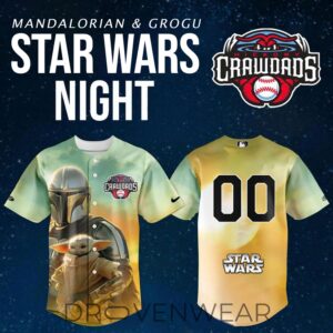 Hickory Crawdads Star Wars Night Grogu Custom Baseball Jersey