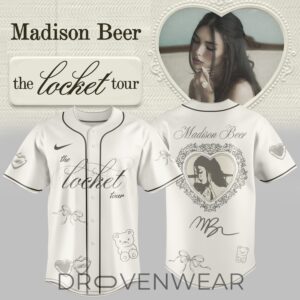 Madison Beer The Locket Tour 2026 Vintage Script Baseball Jersey