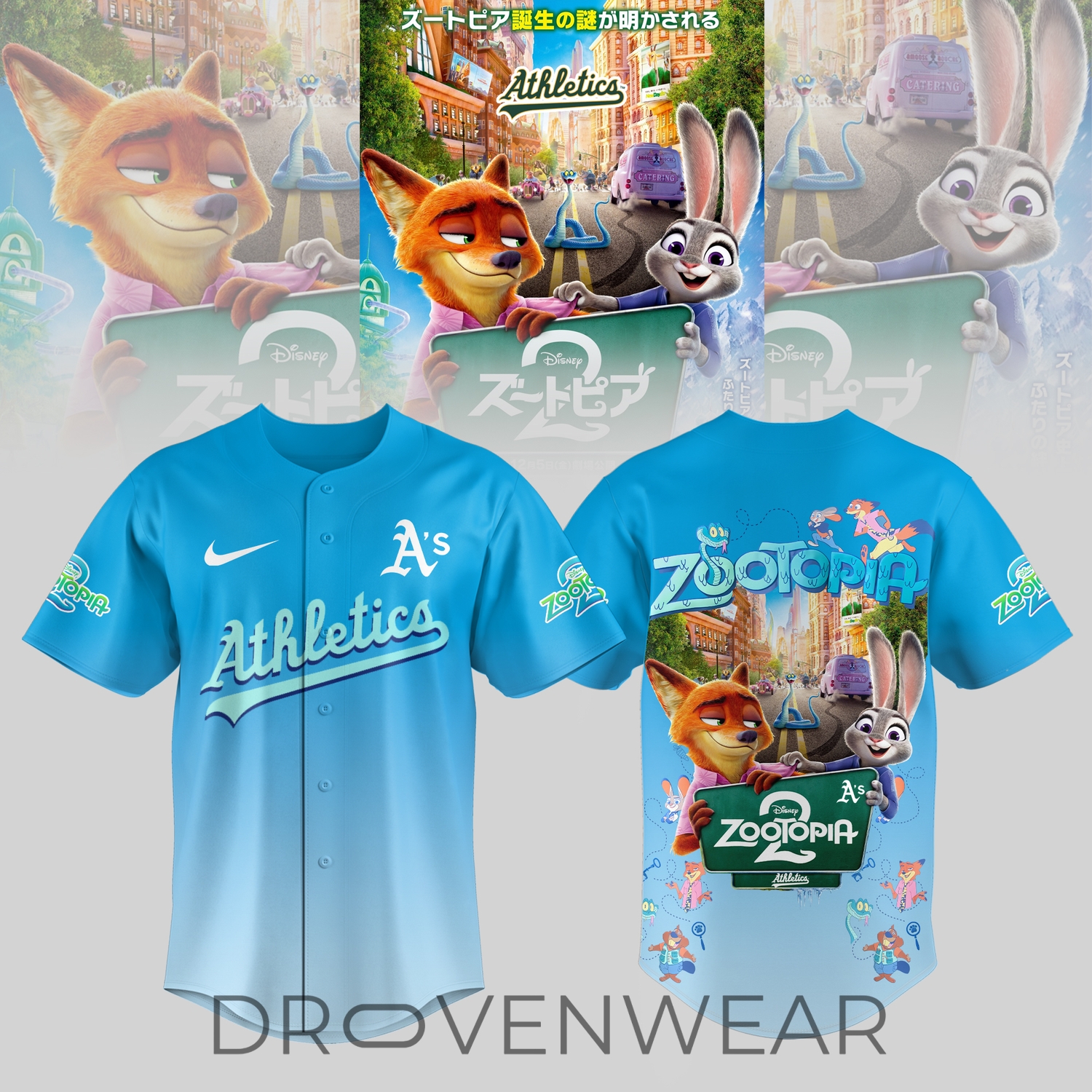 Oakland Athletics Zootopia 2 Special Edition Baseball Jersey Oakland Athletics Zootopia 2 Special Edition Baseball Jersey