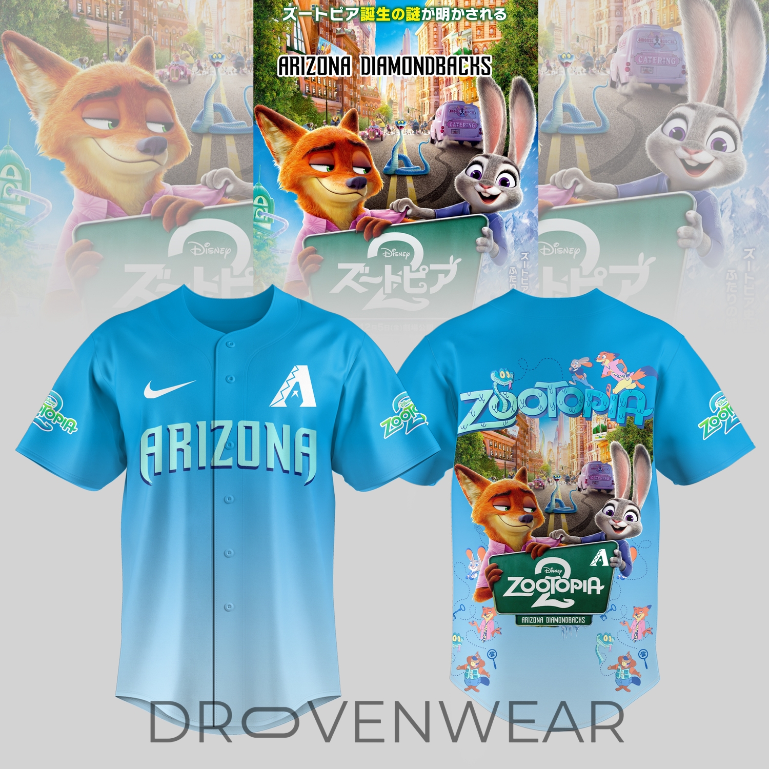 Arizona Diamondbacks Zootopia 2 Exclusive Limited Baseball Jersey Arizona Diamondbacks Zootopia 2 Exclusive Limited Baseball Jersey