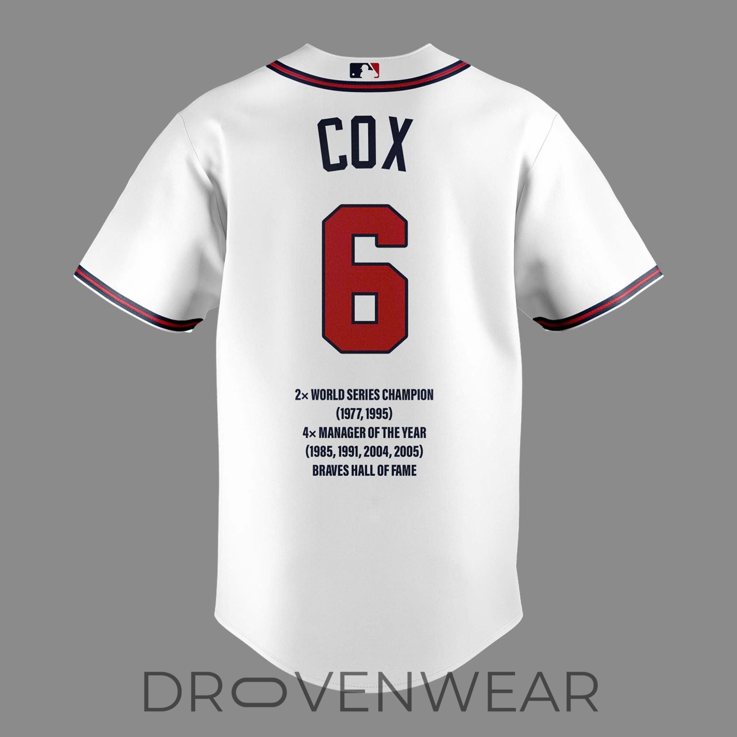 Atlanta Braves Bobby Cox #6 Memorial Limited Edition Jersey Atlanta Braves Bobby Cox #6 Memorial Limited Edition Jersey