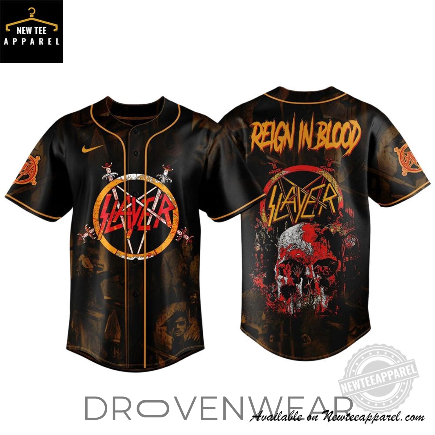 SLAYER Reign in Blood 40 Years Anniversary Special Edition Baseball Jersey SLAYER Reign in Blood 40 Years Anniversary Special Edition Baseball Jersey