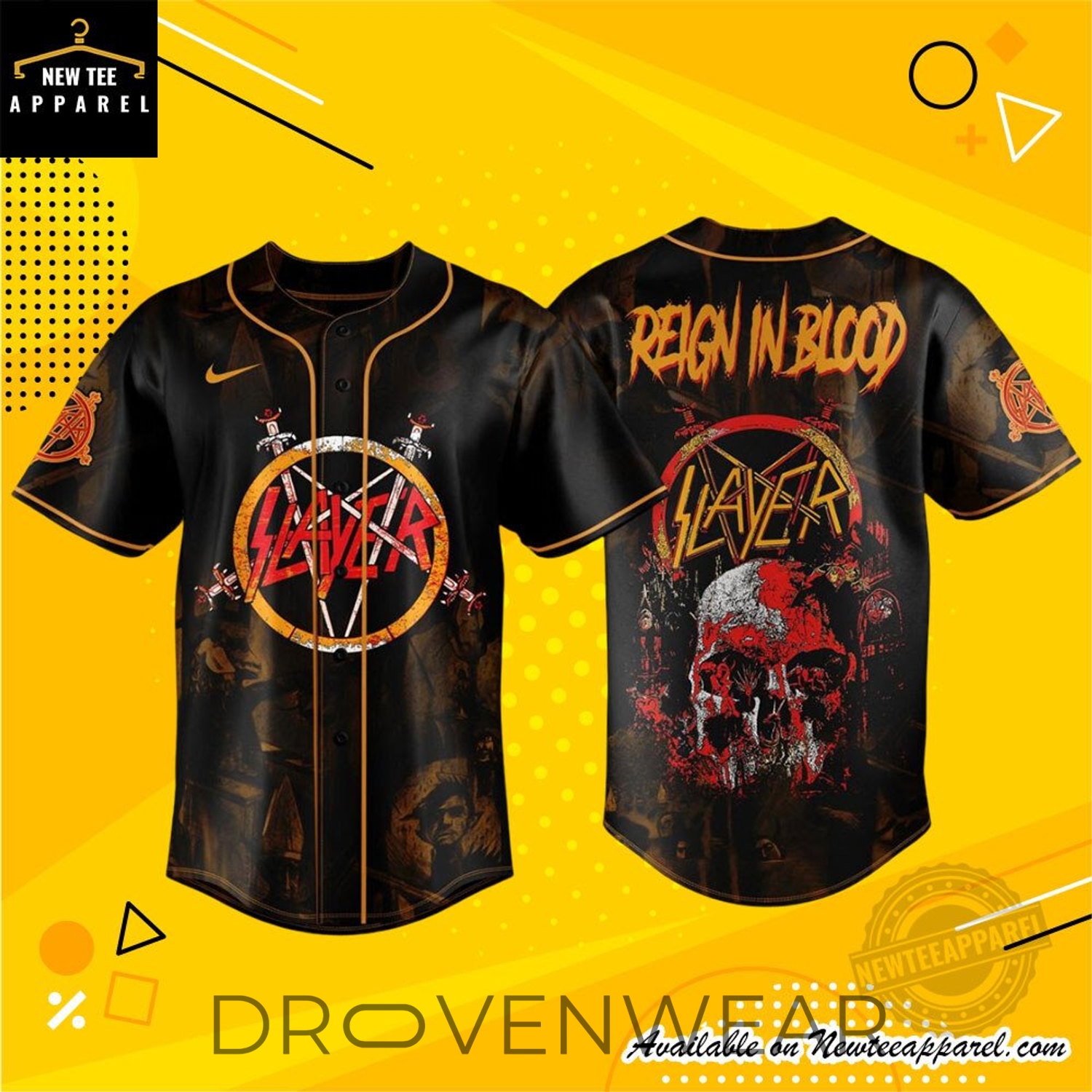 SLAYER Reign in Blood 40 Years Anniversary Special Edition Baseball Jersey SLAYER Reign in Blood 40 Years Anniversary Special Edition Baseball Jersey